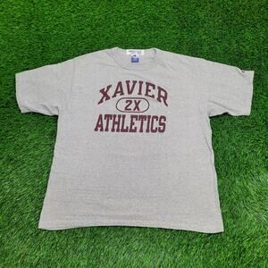 Vintage Champion Xavier Musketeers Shirt XL 23x27 Crop USA